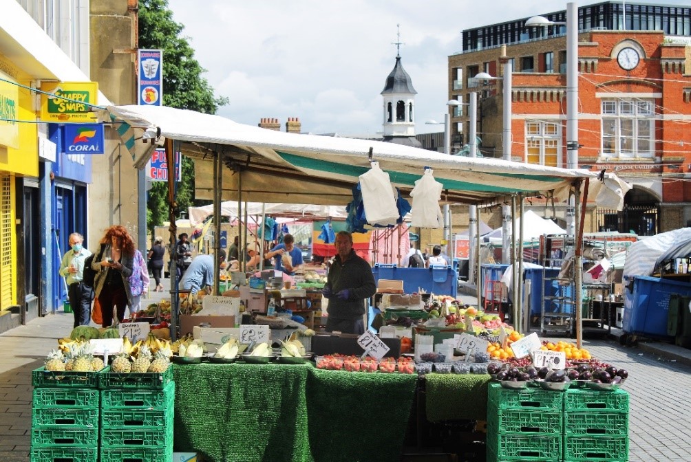 Vegetable market in Beresford Square, Woolwich