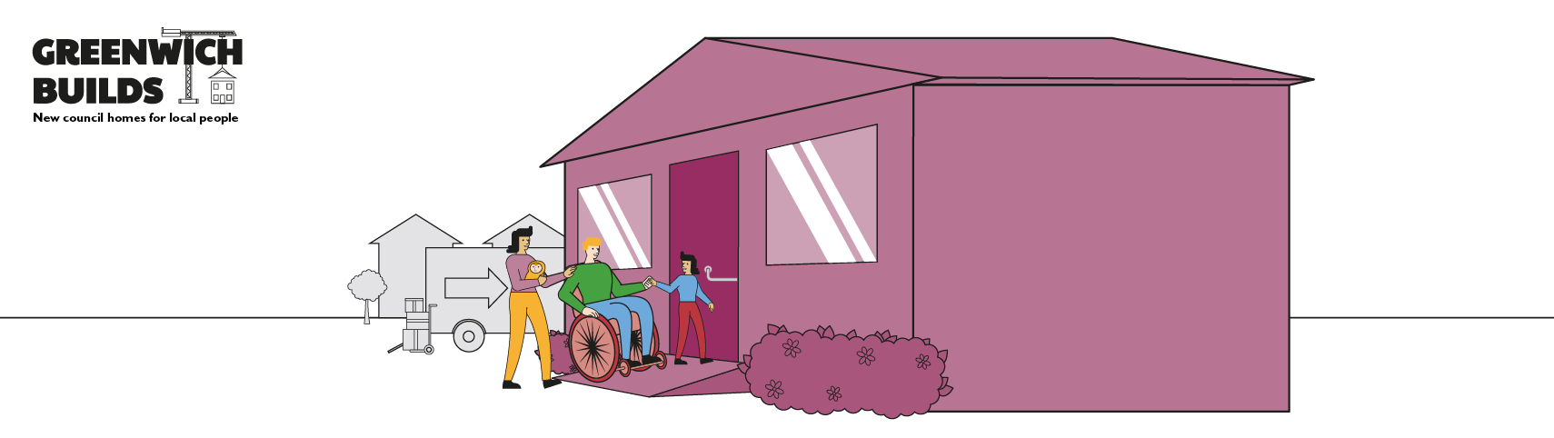 Illustration of a resident moving into an accessible home