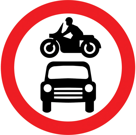 Motor vehicles prohibited