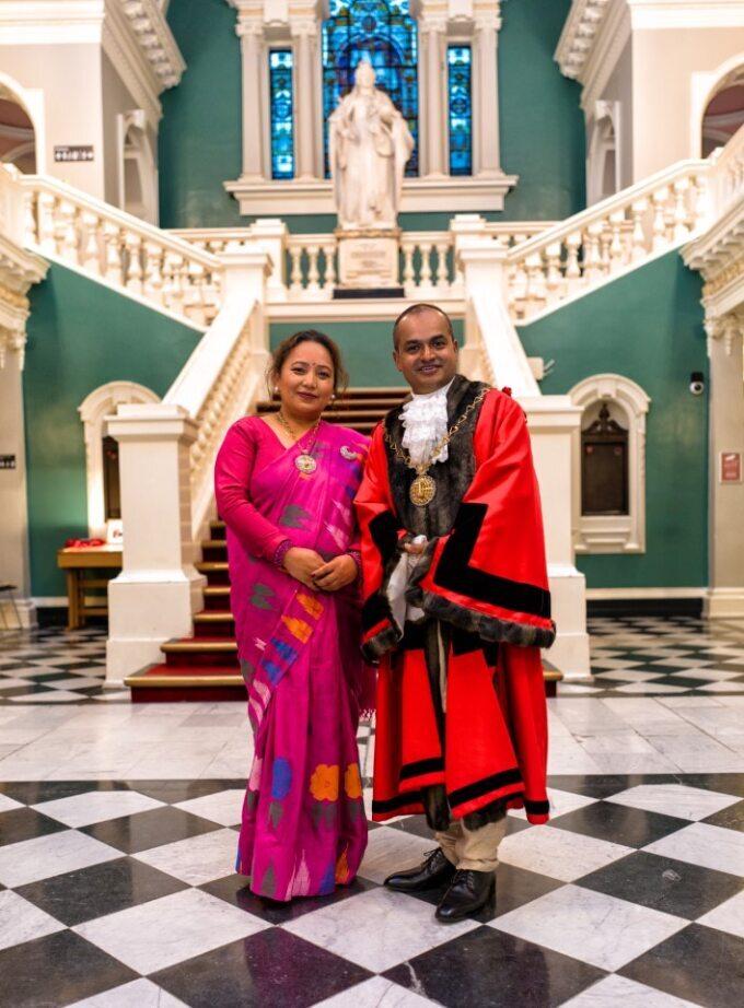 Our new Mayor, Councillor Jit Ranabhat with his wife, Mayoress Gaumaya Gurung Ranabhat.