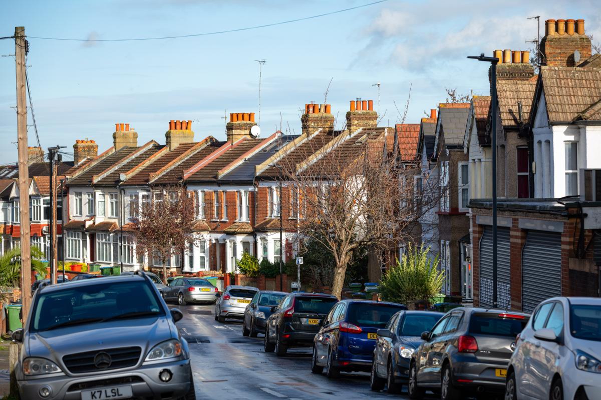 Row of terraced homes.