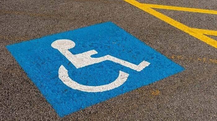 Disabled parking image on Tarmac