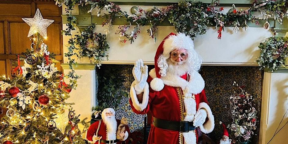 A man in a red suit with a white beard 