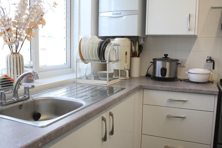 a newly refurbished kitchen completed under the capital repairs programme