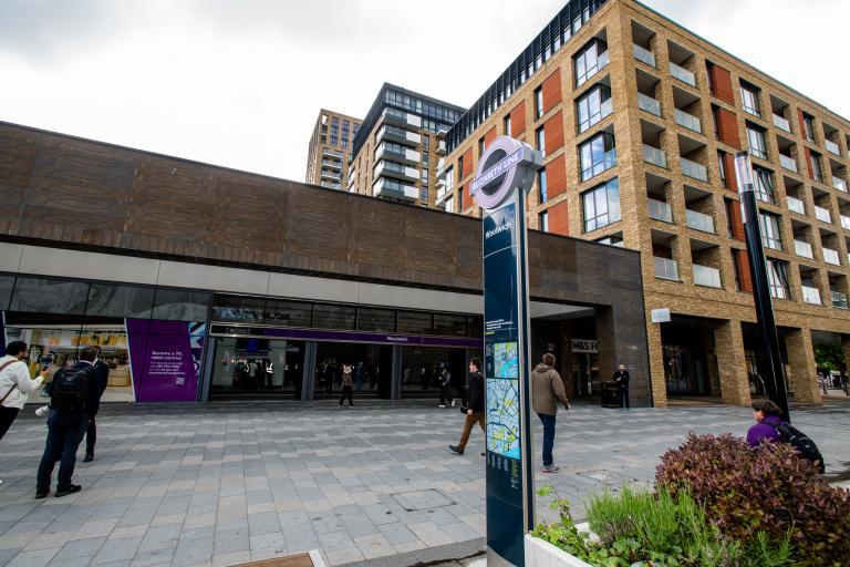 Elizabeth line station in Woolwich town centre