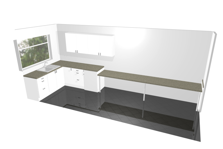 Mock up of new kitchen for Woolwich charity Somali Teaching Group